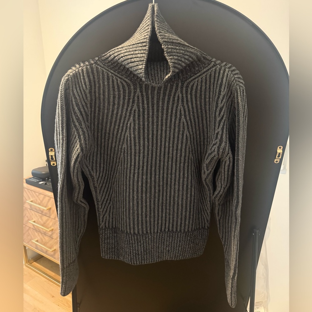 NWT Massimo Dutti Ribbed Women's Sweater - Gray, Size S